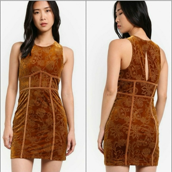 Free People Dresses & Skirts - Intimately Free People Burnout Babe Dress Womens S Bronze Mini Sleeveless Baddie